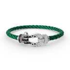 [Elowen jewels ]FORCE LARGE HORSESHOE BLACK WHITE DIAMOND BRACELET SILVER