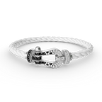 [Elowen jewels ]FORCE LARGE HORSESHOE BLACK WHITE DIAMOND BRACELET SILVER