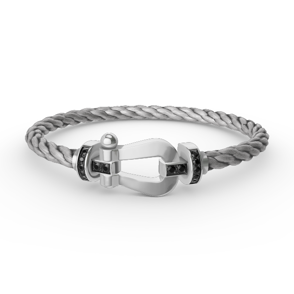 [Elowen jewels ]FORCE LARGE HORSESHOE BLACK DIAMOND BRACELET SILVER