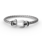 [Elowen jewels ]FORCE LARGE HORSESHOE BLACK DIAMOND BRACELET SILVER