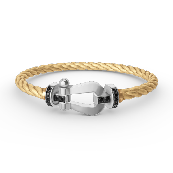 [Elowen jewels ]FORCE LARGE HORSESHOE BLACK DIAMOND BRACELET SILVER