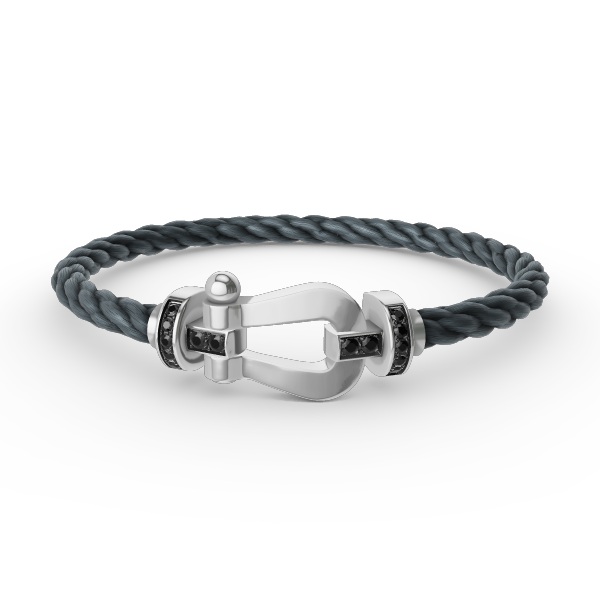 [Elowen jewels ]FORCE LARGE HORSESHOE BLACK DIAMOND BRACELET SILVER