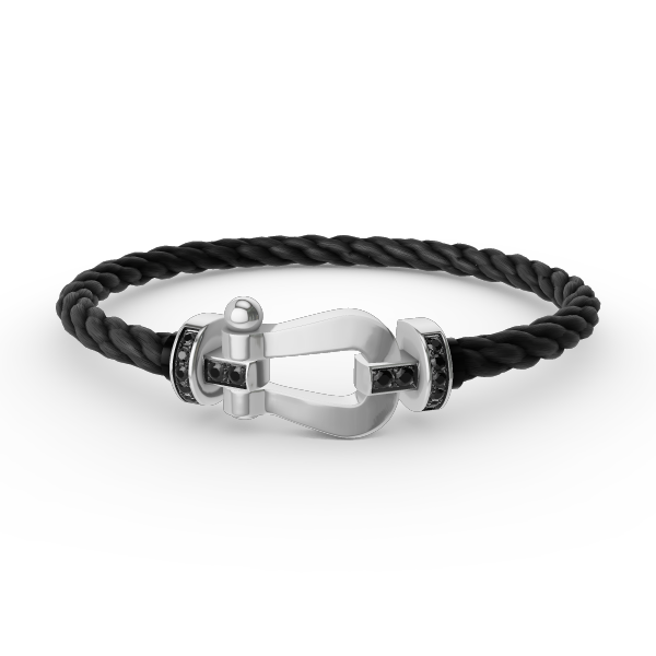 [Elowen jewels ]FORCE LARGE HORSESHOE BLACK DIAMOND BRACELET SILVER