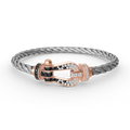 [Elowen jewels ]FORCE LARGE HORSESHOE BLACK WHITE DIAMOND BRACELET ROSE GOLD