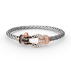 [Elowen jewels ]FORCE LARGE HORSESHOE BLACK WHITE DIAMOND BRACELET ROSE GOLD