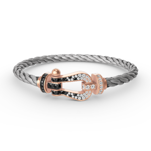 [Elowen jewels ]FORCE LARGE HORSESHOE BLACK WHITE DIAMOND BRACELET ROSE GOLD