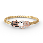 [Elowen jewels ]FORCE LARGE HORSESHOE BLACK WHITE DIAMOND BRACELET ROSE GOLD
