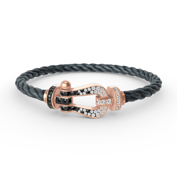 [Elowen jewels ]FORCE LARGE HORSESHOE BLACK WHITE DIAMOND BRACELET ROSE GOLD