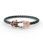 [Elowen jewels ]FORCE LARGE HORSESHOE BLACK WHITE DIAMOND BRACELET ROSE GOLD