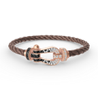 [Elowen jewels ]FORCE LARGE HORSESHOE BLACK WHITE DIAMOND BRACELET ROSE GOLD