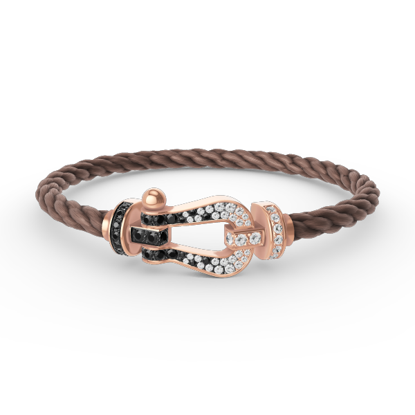 [Elowen jewels ]FORCE LARGE HORSESHOE BLACK WHITE DIAMOND BRACELET ROSE GOLD