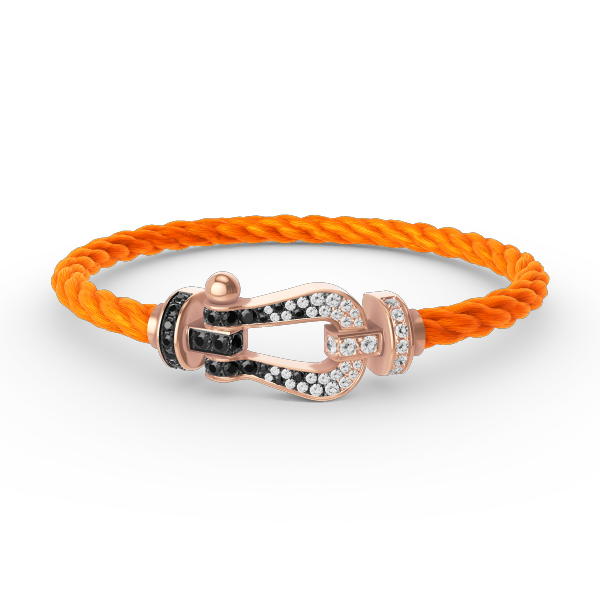 [Elowen jewels ]FORCE LARGE HORSESHOE BLACK WHITE DIAMOND BRACELET ROSE GOLD