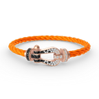 [Elowen jewels ]FORCE LARGE HORSESHOE BLACK WHITE DIAMOND BRACELET ROSE GOLD
