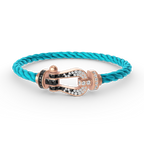 [Elowen jewels ]FORCE LARGE HORSESHOE BLACK WHITE DIAMOND BRACELET ROSE GOLD