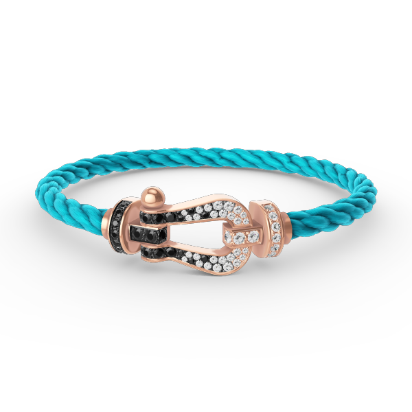[Elowen jewels ]FORCE LARGE HORSESHOE BLACK WHITE DIAMOND BRACELET ROSE GOLD