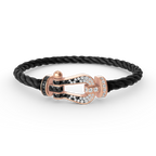 [Elowen jewels ]FORCE LARGE HORSESHOE BLACK WHITE DIAMOND BRACELET ROSE GOLD