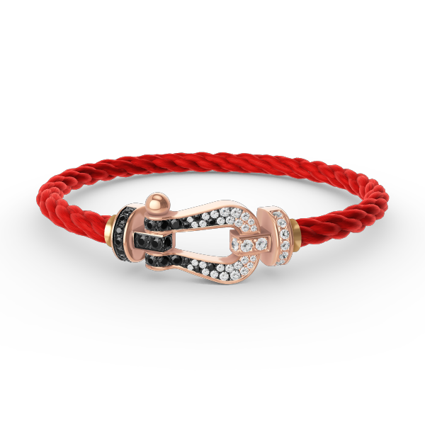 [Elowen jewels ]FORCE LARGE HORSESHOE BLACK WHITE DIAMOND BRACELET ROSE GOLD