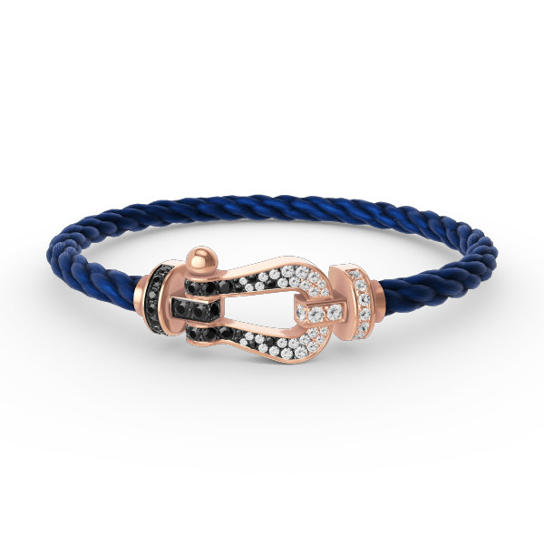 [Elowen jewels ]FORCE LARGE HORSESHOE BLACK WHITE DIAMOND BRACELET ROSE GOLD