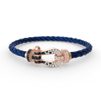 [Elowen jewels ]FORCE LARGE HORSESHOE BLACK WHITE DIAMOND BRACELET ROSE GOLD