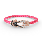 [Elowen jewels ]FORCE LARGE HORSESHOE BLACK WHITE DIAMOND BRACELET ROSE GOLD
