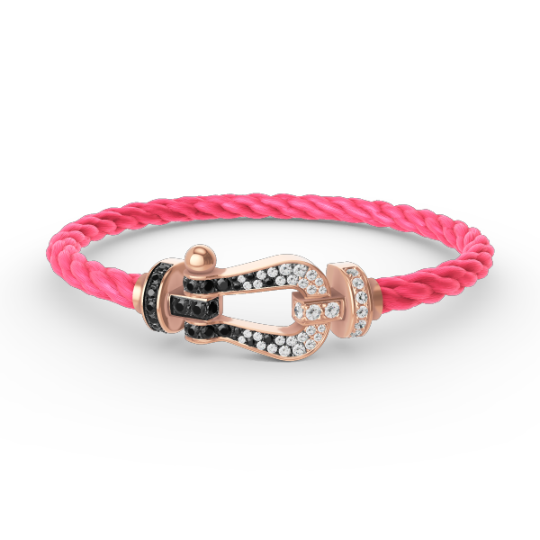 [Elowen jewels ]FORCE LARGE HORSESHOE BLACK WHITE DIAMOND BRACELET ROSE GOLD