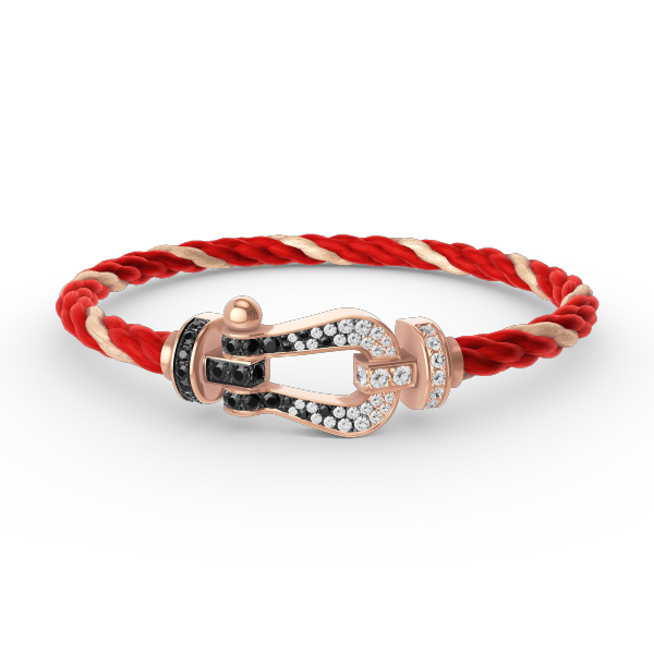 [Elowen jewels ]FORCE LARGE HORSESHOE BLACK WHITE DIAMOND BRACELET ROSE GOLD