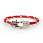 [Elowen jewels ]FORCE LARGE HORSESHOE BLACK WHITE DIAMOND BRACELET ROSE GOLD