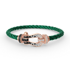 [Elowen jewels ]FORCE LARGE HORSESHOE BLACK WHITE DIAMOND BRACELET ROSE GOLD