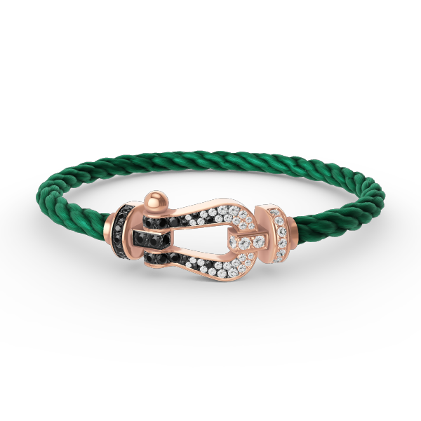 [Elowen jewels ]FORCE LARGE HORSESHOE BLACK WHITE DIAMOND BRACELET ROSE GOLD