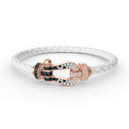 [Elowen jewels ]FORCE LARGE HORSESHOE BLACK WHITE DIAMOND BRACELET ROSE GOLD