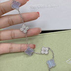 [Elowen jewels ] KOLLEKTION: CLOVER 5-MOTIV ARMBAND AUS LILA CHALCEDON