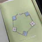 [Elowen jewels ] KOLLEKTION: CLOVER 5-MOTIV ARMBAND AUS LILA CHALCEDON