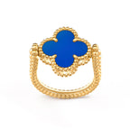 [Elowen jewels ]WENDBARER KLEEBATT-RING MIT BLAUEM ACHAT