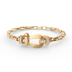 [Elowen jewels ]FORCE LARGE HORSESHOE CLASP  METAL BRACELET