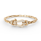 [Elowen jewels ]FORCE LARGE HORSESHOE CLASP  METAL BRACELET