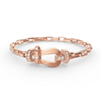 [Elowen jewels ]FORCE LARGE HORSESHOE CLASP  METAL BRACELET