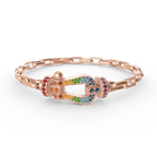 [Elowen jewels ]FORCE LARGE HORSESHOE CLASP  METAL BRACELET