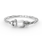 [Elowen jewels ]FORCE LARGE HORSESHOE CLASP  METAL BRACELET