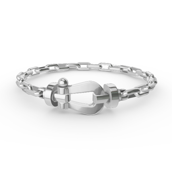 [Elowen jewels ]FORCE LARGE HORSESHOE CLASP  METAL BRACELET