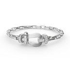 [Elowen jewels ]FORCE LARGE HORSESHOE CLASP  METAL BRACELET