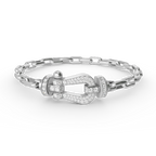 [Elowen jewels ]FORCE LARGE HORSESHOE CLASP  METAL BRACELET