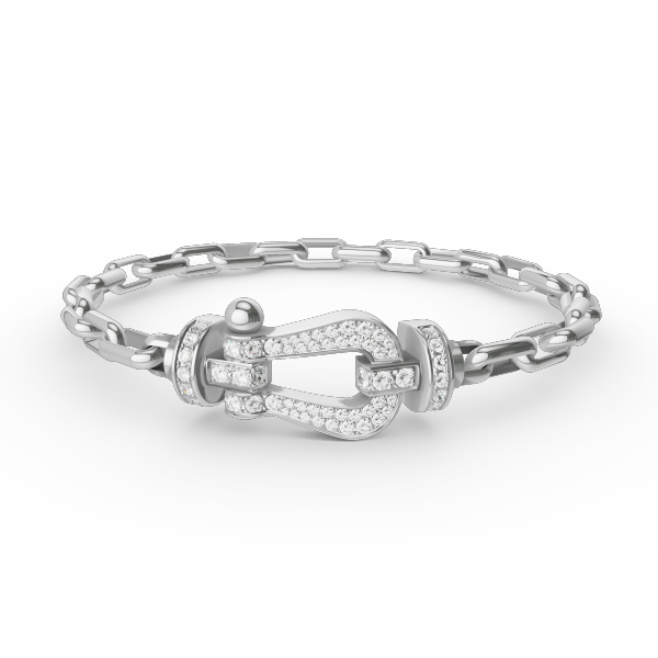 [Elowen jewels ]FORCE LARGE HORSESHOE CLASP  METAL BRACELET