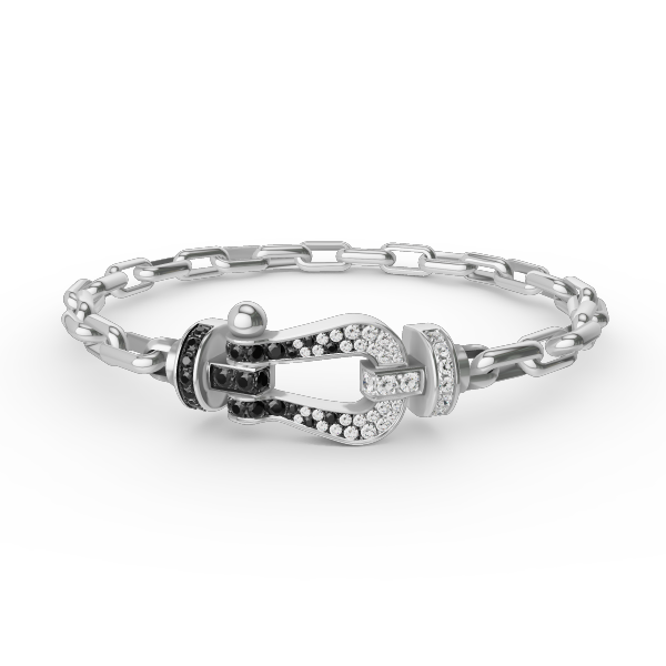 [Elowen jewels ]FORCE LARGE HORSESHOE CLASP  METAL BRACELET