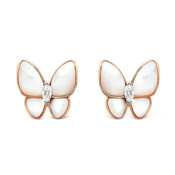 [Elowen jewels ]SCHMETTERLINGS-OHRRINGE AUS PERLMUTT UND DIAMANTEN