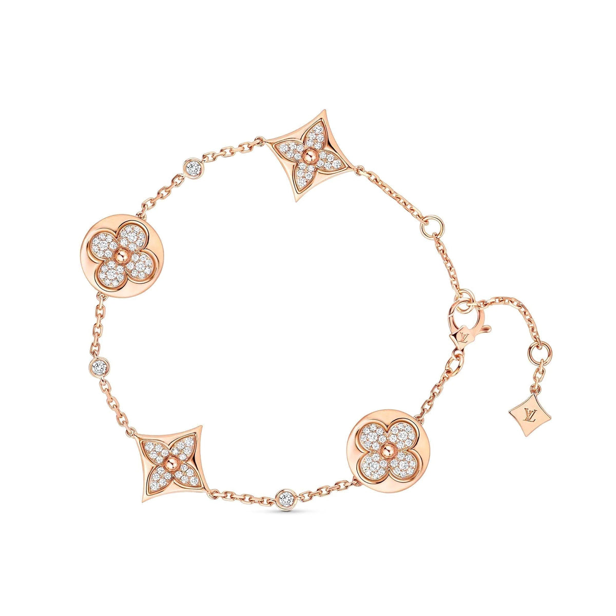 [Elowen jewels ]STAR AND SUN 4 MOTIFS GOLD DIAMONDS BRACELET