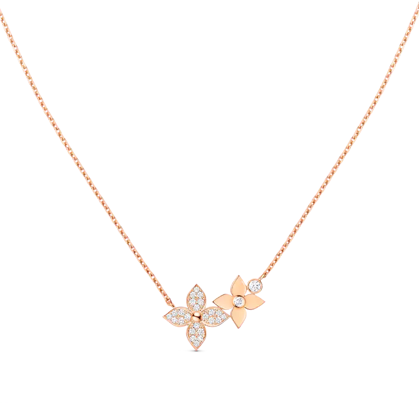 [Elowen jewels ]STAR BLOSSOM NECKLACE PINK GOLD DIAMONDS