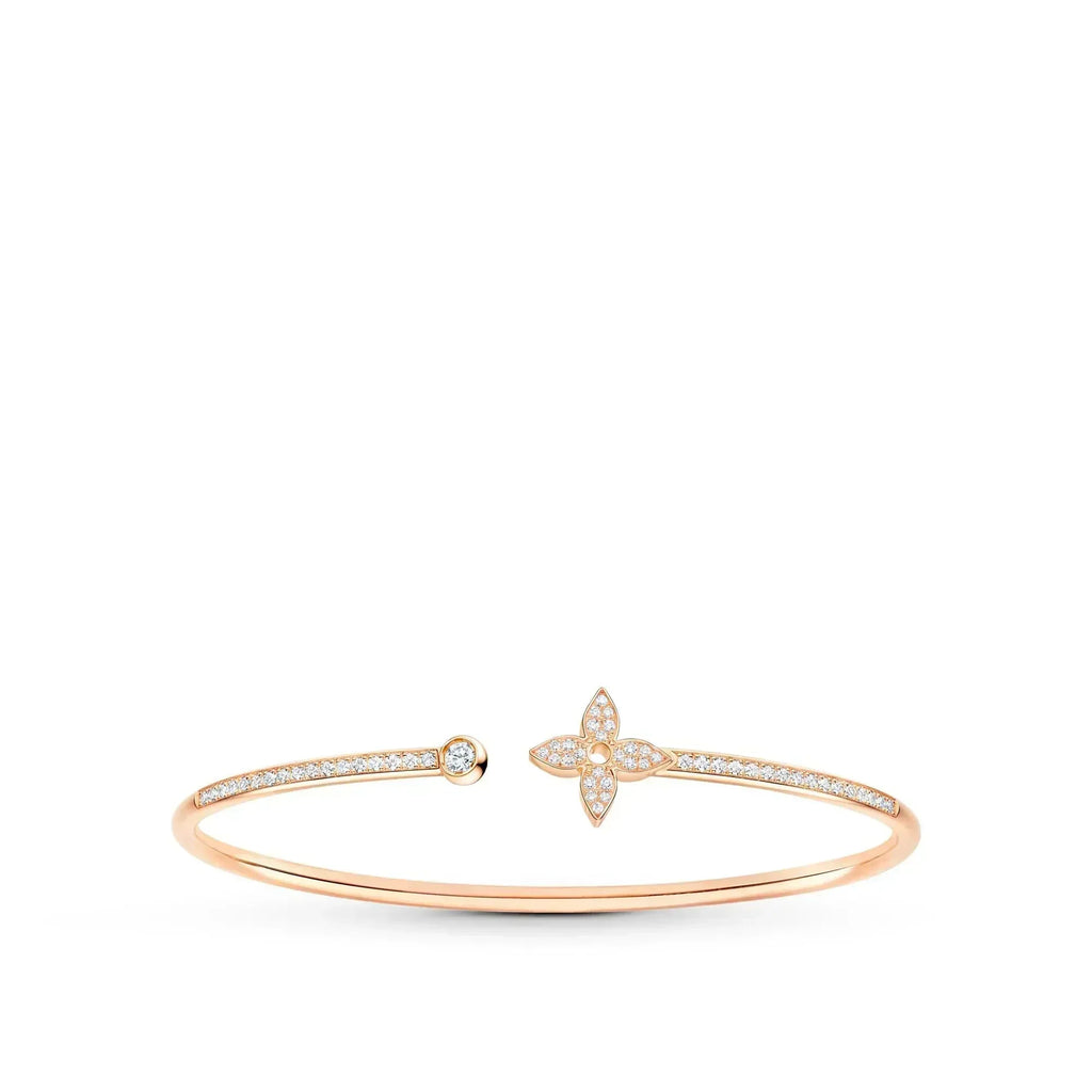[Elowen jewels ]IDYLLE PINK GOLD OPEN BRACELET DIAMOND PAVED