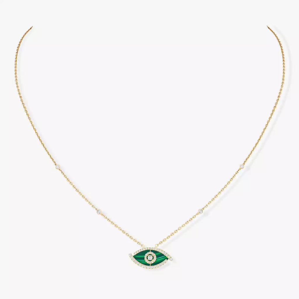 [Elowen jewels]Lucky Eye Diamant-Halskette in Roségold und Türkis
