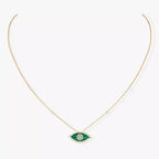[Elowen jewels]Lucky Eye Diamant-Halskette in Roségold und Türkis