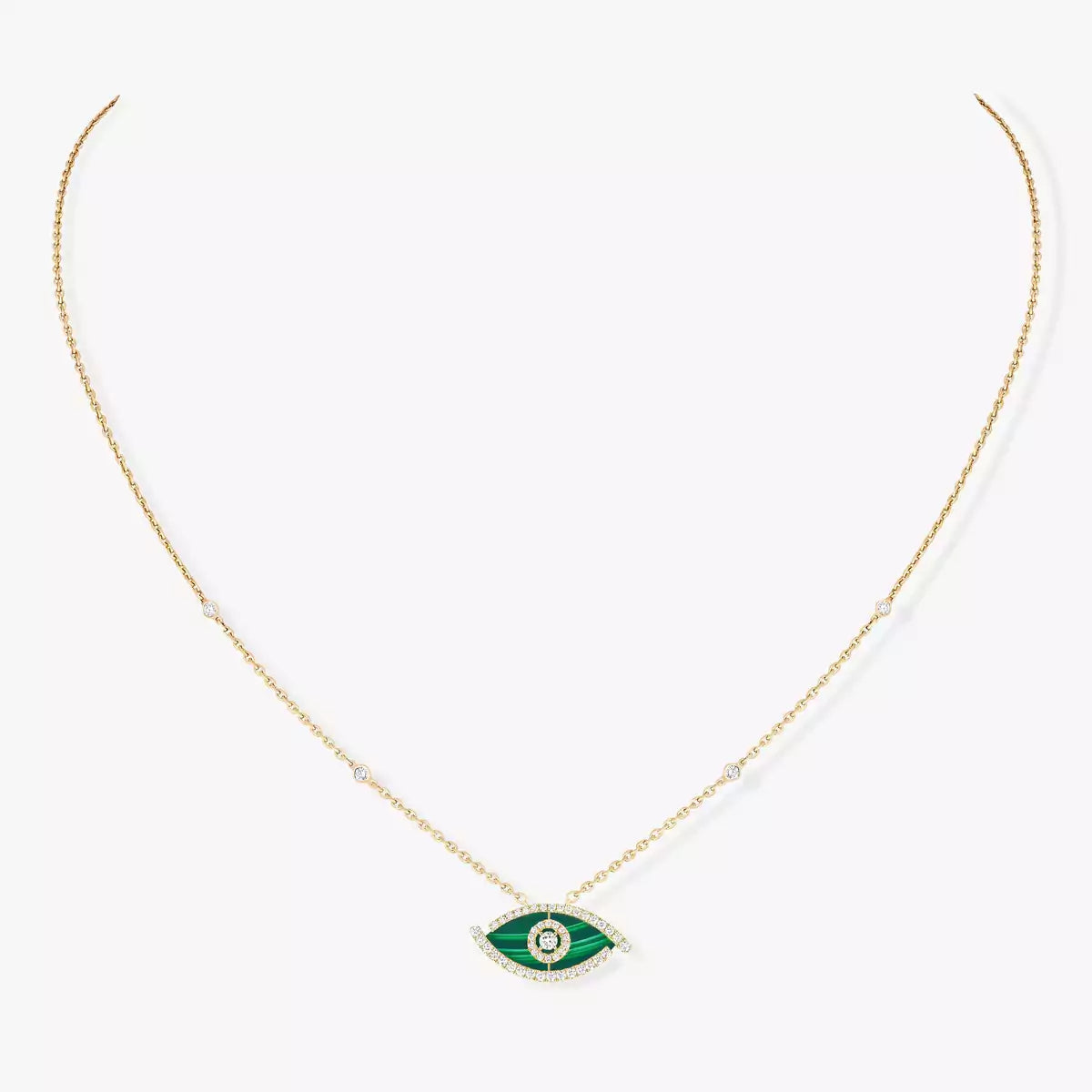 [Elowen jewels]Lucky Eye Diamond Necklace in Rose Gold and Turquoise